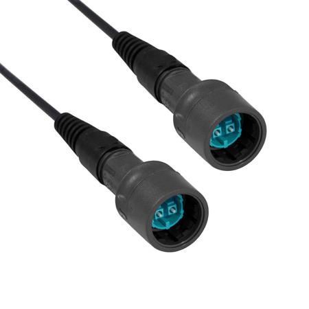PXF6054AAA Bulgin LC to LC Duplex Multi Mode OM3 Fibre Optic Cable, 50/125μm, Aqua, 5m