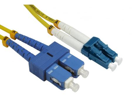 284-6925 RS PRO LC to SC Duplex Single Mode OS2 Fibre Optic Cable, 3mm, Yellow, 1m