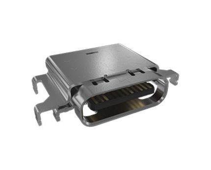 12402075E512A Amphenol Communications Solutions Right Angle, SMT, Socket- Single Port Type C 4.0 USB C Connector