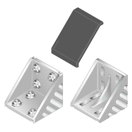 3842548868 Bosch Rexroth M5 Angular Cover Cap, Connecting Component, Strut Profile 90 mm, Groove Size 10mm