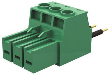 20020516-M031B01LF Amphenol FCI Non-Fused Terminal Block, 3 Way/Pole, Screw Down Terminals, 24 → 10 AWG Cable Mount, Nylon, 300 V