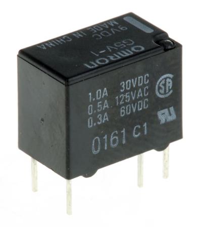 G5V-1-DC9 Omron PCB Mount Relay, 9V dc Coil, 1A Switching Current, SPDT