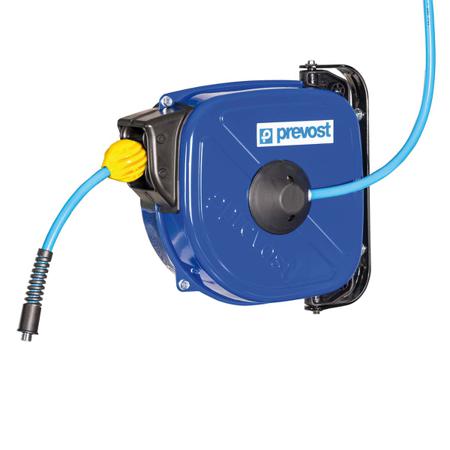 DRFB 1012N PREVOST Wall Mounted 12m Air Hose Reel, 10mm Inner Diameter, 14mm Outer Diameter, 800L/min Flow Rate