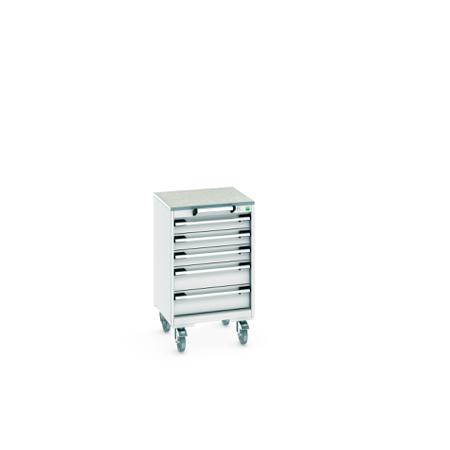 40402138-16V Bott, 5 Drawer Sheet Steel Floor Standing Storage Cabinet, 525 X 525 X 890mm