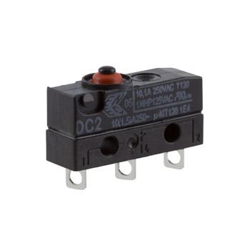 DC2C-A1AA ZF Button Micro Switch, Solder Terminal, 10.1 A @ 250 V ac, SPDT, IP6K7