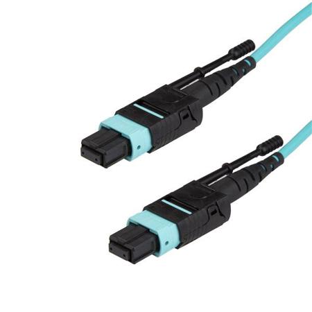 MPO12PL3M StarTech.com MPO to MPO Duplex Multi Mode OM3 Fibre Optic Cable, 50/125μm, Aqua, 3m