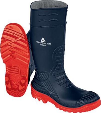 IRONS5BM44 Delta Plus IRON S5 SRC Navy/Red Steel Toe Capped Unisex Safety Footwear, UK 10, EU 44