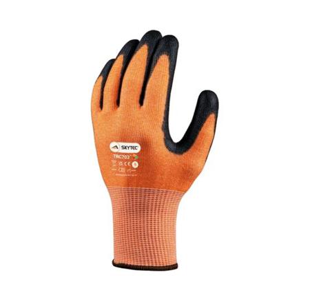 SKG00013G Skytec TRC702 Black, Orange High Performance Polyethylene Fibreglass, HPPE, Nylon Cut Resistant Gloves, Size 11,