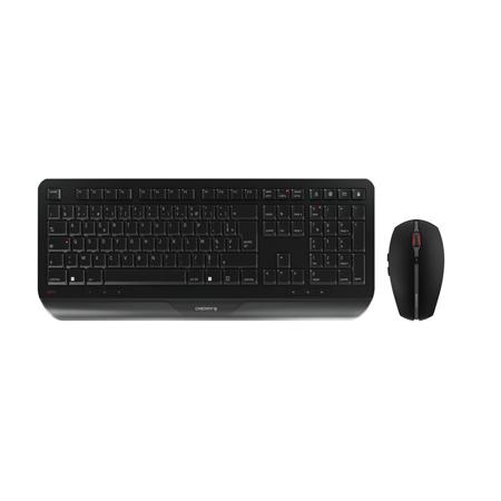 JD-7000FR-2 Cherry CHERRY GENTIX DESKTOP Wireless Ergonomic Keyboard and Mouse Set, AZERTY (France), Black