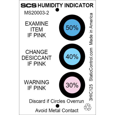 3HIC125 SCS Safety Labels, Humidity Indicator-Text 75 mm x 50mm