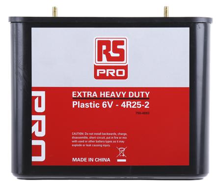 790-4693 RS PRO 926 6V, 18.3Ah Zinc Chloride Lantern Battery