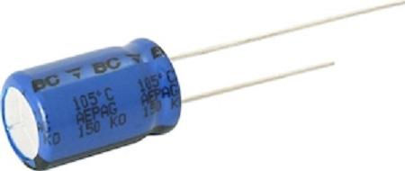MAL217255222E3 Vishay 2200μF Aluminium Electrolytic Capacitor 16V dc, Radial, Through Hole -
