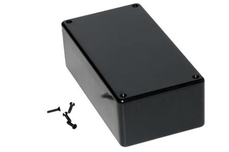1591DSBK Hammond 1591 Series Black ABS Enclosure, IP54, Black Lid, 150 x 80 x 46mm