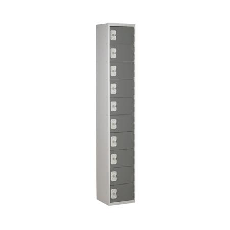 214-358 RS PRO 10 Door No Steel Dark Grey, Light Grey Locker, 1800 mm x 300 mm x 450mm