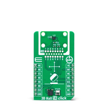 MIKROE-6242 MikroElektronika 3D Hall 14 Click Sensor Board for Magnetometer Industrial Use
