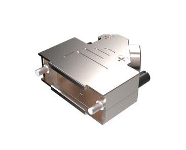 8655MHRA0901LF Amphenol Communications Solutions Economical Series Die Cast Zinc Right Angle D Sub Backshell, 9 Way, Strain Relief