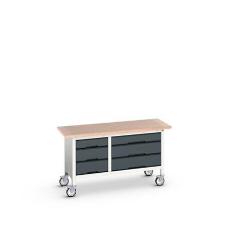 16923215.19 Bott, 6 Drawer Sheet Steel Floor Standing Storage Cabinet, 1500 x 600 x 830mm