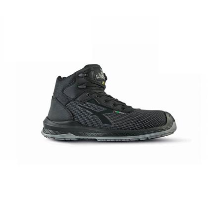 0RI10384-44 UPower LAND Unisex Black Composite Toe Capped Safety Shoes, UK 10, EU 44