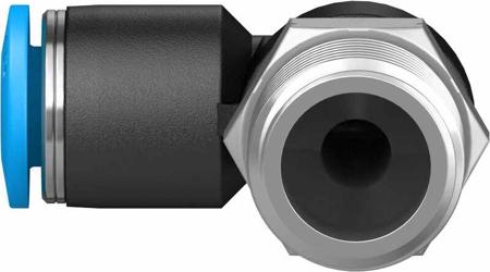 QSL-1-4-6 Festo Pneumatic Elbow Threaded-to-Tube Adapter, R 1/4 Male, Push In 6 mm 6mm Tube Connection