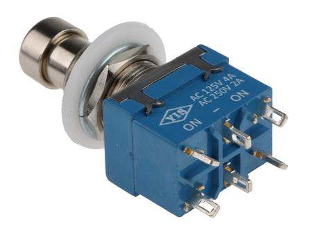 846-6720 SPDT On-On Push Button Switch, 12.2 (Dia.)mm, PCB