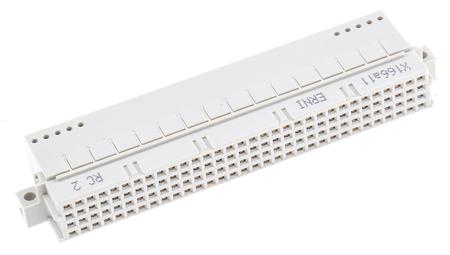 384850---384850-E ERNI 128 Way 2.54mm Pitch, Type RD, 4 Row, Right Angle DIN 41612 Connector, Socket