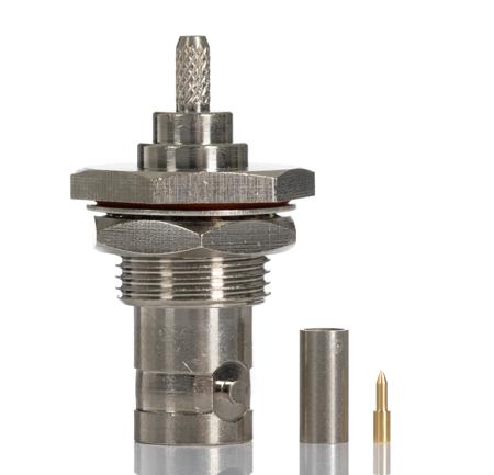 246-9474 RS PRO, Plug Panel Mount BNC Connector, 50Ω, Crimp Termination, Straight Body