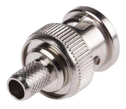 R13-010-01-482712000 RS Pro Straight 75Ω Cable Mount BNC Connector Plug, Crimp Termination PSF 1/3 Nickel
