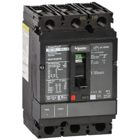 NHGF36150TW Schneider Electric, PowerPact Circuit Breaker Accessory 3P 150A, Breaking Capacity 65 KA, DIN Rail Mount