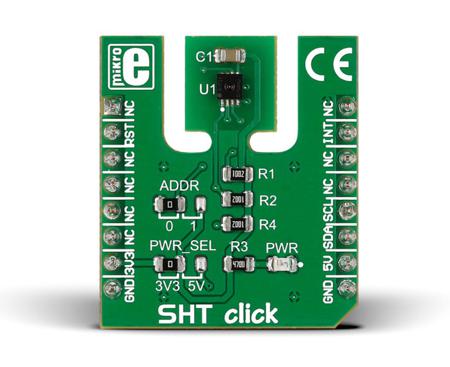 MIKROE-2101 MikroElektronika SHT Click Temperature & Humidity Sensor MikroBus Click Board for SHT3x-DIS