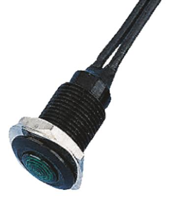 OXL/CLH/100/12AC/FL30/BE Oxley Blue Panel Mount Indicator, 12V ac, 10.2mm Mounting Hole Size, Lead Wires Termination, IP66