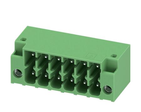 1053869 Phoenix Contact, 3.5mm Pitch, DMC, 6 Way, Right Angle, Pluggable Terminal Block, Header, Through Hole, Solder