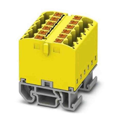 3274128 Phoenix Contact Distribution Block, 12 Way, 4mm², 24A, 690 V, Yellow