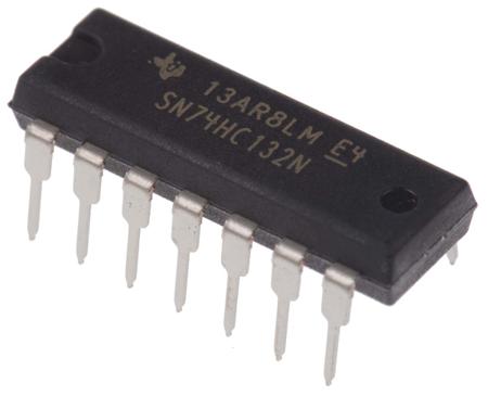SN74HC132N Texas Instruments , Quad 2-Input NAND Schmitt Trigger Logic Gate, 14-Pin PDIP