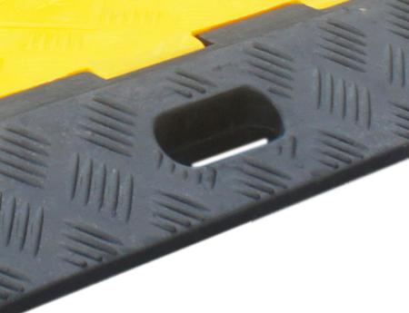 CP1071 Viso 910mm Black/Yellow Cable Cover in Rubber, Thermoplastic, 65mm Inside dia.