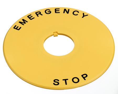HWAV5-27 Idec Nameplate for Use with XW Series, Emergency Stop