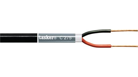 C275 - BLACK Tasker 2 Core Speaker Cable, 1.5 mm² CSA, 100m, Black