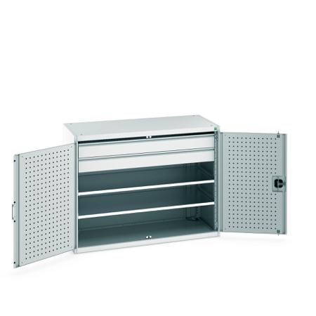 40022084-16V Bott 2 Door, 2 Drawer Sheet Steel Floor Standing Cupboard, 1300 X 650 X 1000mm