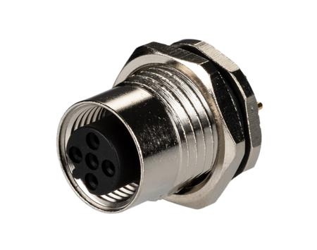 T4141412051-000 TE Connectivity M12 Series, 5 Pole Panel Mount Circular Connector Plug, Female Contacts, IP67