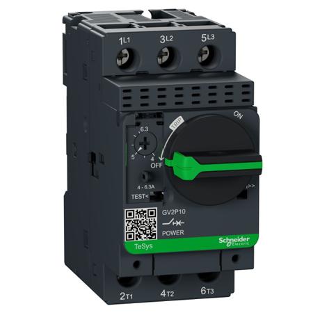 GV2P10 Schneider Electric 4 → 6.3 A TeSys Motor Protection Circuit Breaker