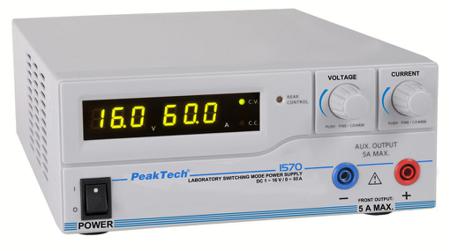 P1570 PeakTech 1570 Series Digital Bench Power Supply, 1 → 16V dc, 1 → 60A, 1-Output, 960W