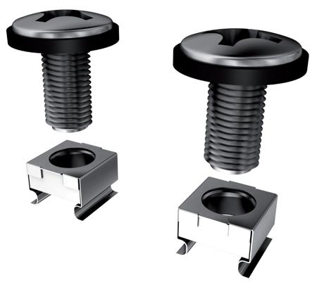 49BV50T CAE Multimedia Connect  Series Screws and Cage Nuts for Use with 19 Or 10 Inch Mount, M6mm Thread, 50 Piece(s)