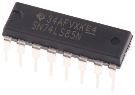 SN74LS85N Texas Instruments , 4-Bit, Magnitude Comparator, Non-Inverting, 16-Pin PDIP