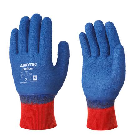 SKY105 Skytec Helium Blue, Red Cotton Abrasion Resistant, Extra Grip Work Gloves, Size XXL, Latex Coating