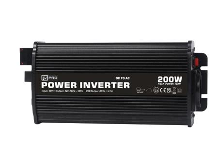 268-5143 RS PRO Pure Sine Wave 200W Fixed Installation DC-AC Power Inverter, 24V dc Input, 230V ac Output, No