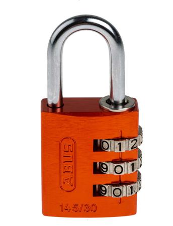 145/30 Orange ABUS 145/30 Combination Weatherproof Aluminium, Steel Safety Padlock, 5mm Shackle, 30mm Body