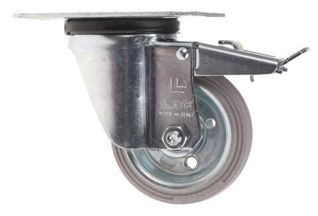 12254G FR LAG Braked Swivel Castor Wheel, 60kg Capacity, 80mm Wheel