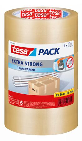57249-00003-01 Tesa TESAPACK Transparent Packing Tape, 66mm x 50mm