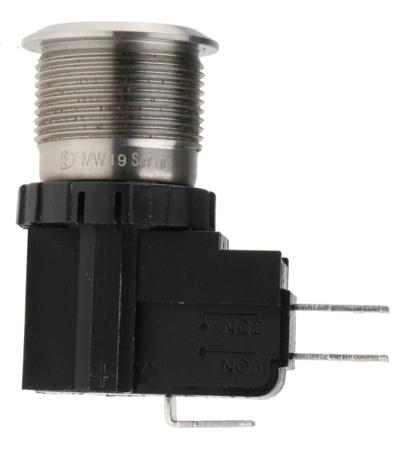 175-8074 Single Pole Double Throw (SPDT) Momentary Push Button Switch, IP67, 19.1 Dia.mm, Panel Mount, Power Symbol