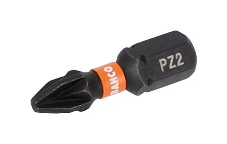 66IM/PZ2-2P Bahco Screwdriver Bit, PZ2 Tip, 1/4 in Drive, 25 mm Overall