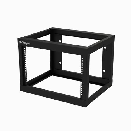 RK619WALLO 6U Server Rack With Steel 2-Post Frame in Black